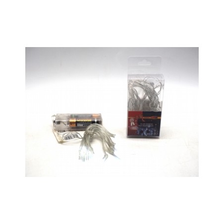 10 Led bianco freddo filo trasparente a batteria