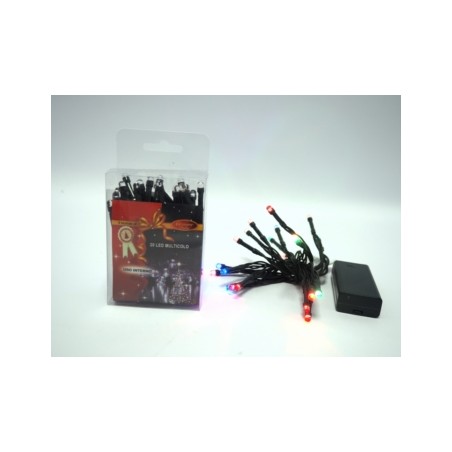 20 Led multicolor filo verde a batteria