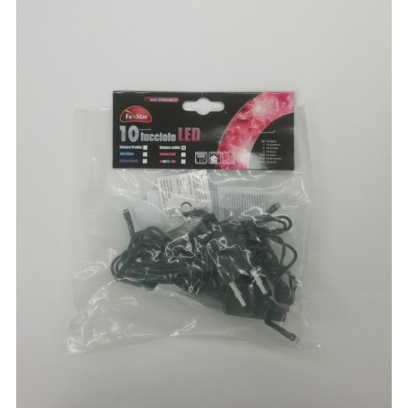 10 Led bianco caldo filo verde a spina