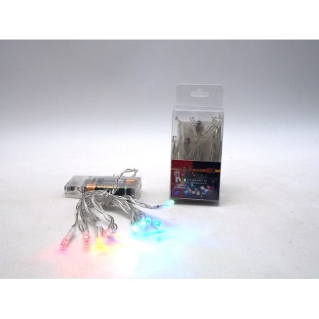 10 Led multicolor filo trasparente a batteria