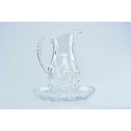 Brocca e piatto in cristallo