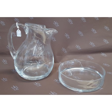 Brocca in vetro con piattino