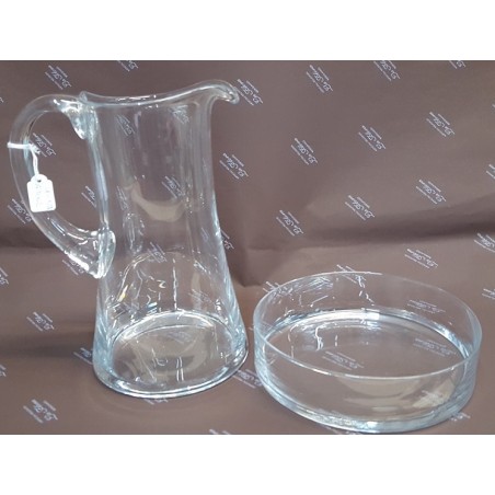 Brocca in vetro con piattino