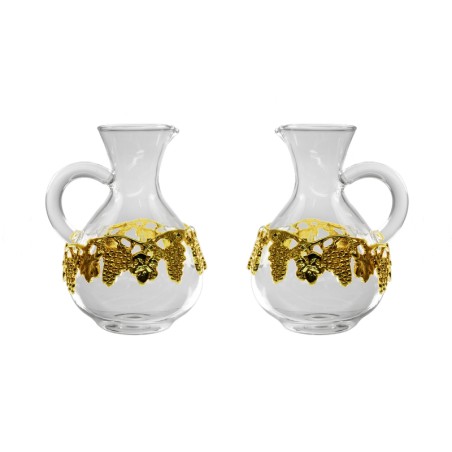 Brocchetta vetro ricambio per art. A1096  decoro uva dorato 140 cc.