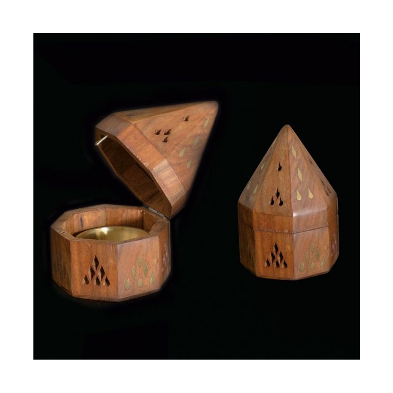 Brucia incenso in legno e ottone