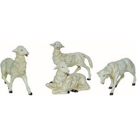 Busta 4 pecore lux per presepio cm. 30