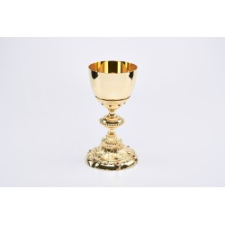 Calice barocco inserti vetro rubino cm. 22