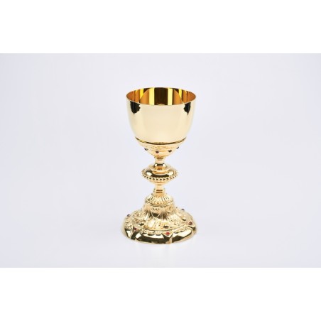 Calice barocco inserti vetro rubino cm. 22