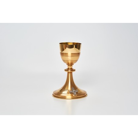 Calice martellato satinato oro cm. 21
