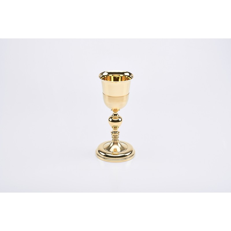 Calice ottone dorato satinato coppa lucida cm. 22