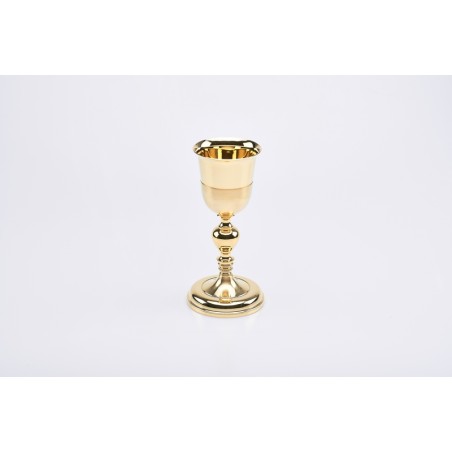 Calice ottone dorato satinato coppa lucida cm. 22