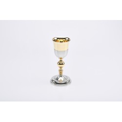 Calice satinato con coppa dorata