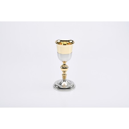 Calice satinato con coppa dorata