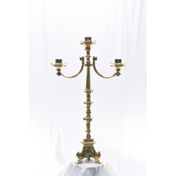 Candeliere Barocco dorato cm. 100 a tre braccia