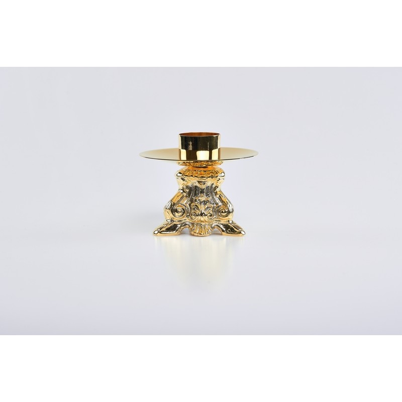 Candeliere Barocco ricco in fusione bossolo cm. 4