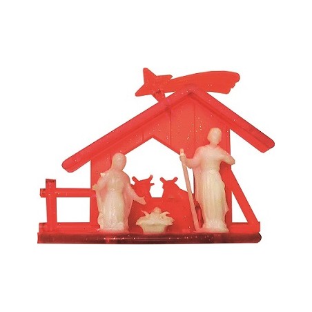 Capanna con Natività in plastica