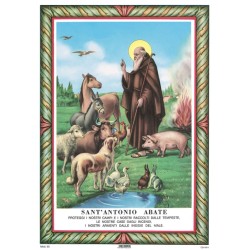 Cartoncino bordo verde S. Antonio Abate cm. 17x24 (100 pz)