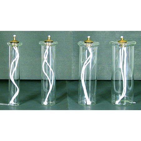 Cartuccia pirex mm. 58 alt. cm. 11 per finta  candela Ø 8