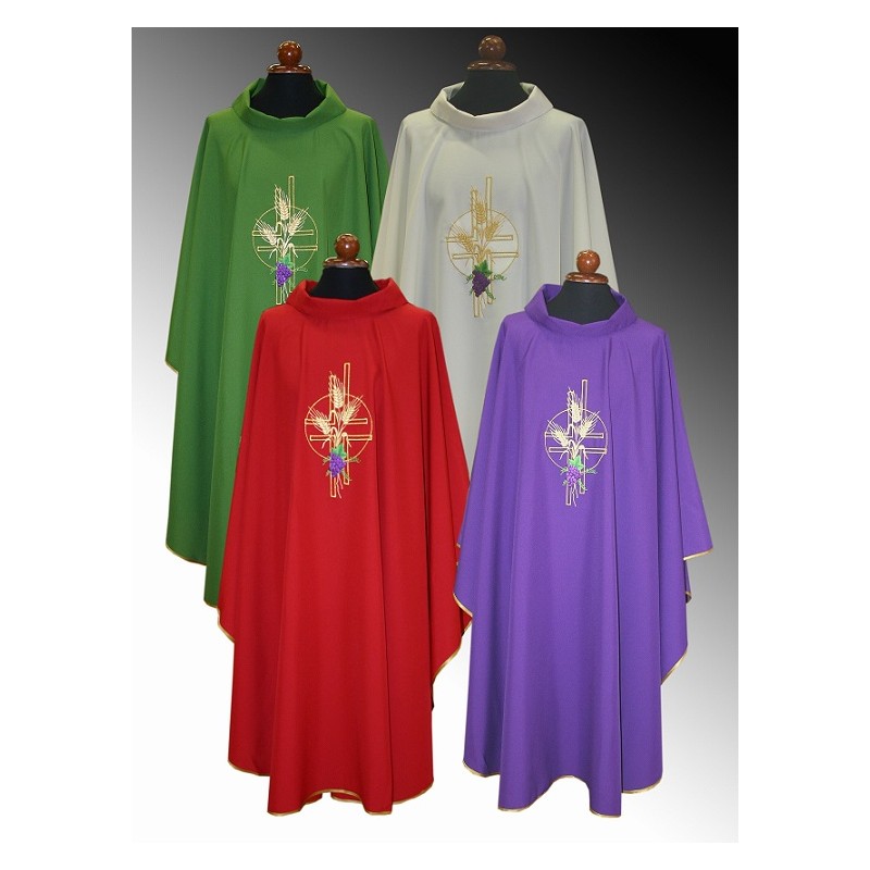 Casula ricamata croce spighe uva