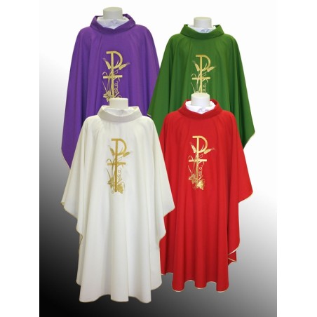 Casula ricamata Pax croce spighe uva