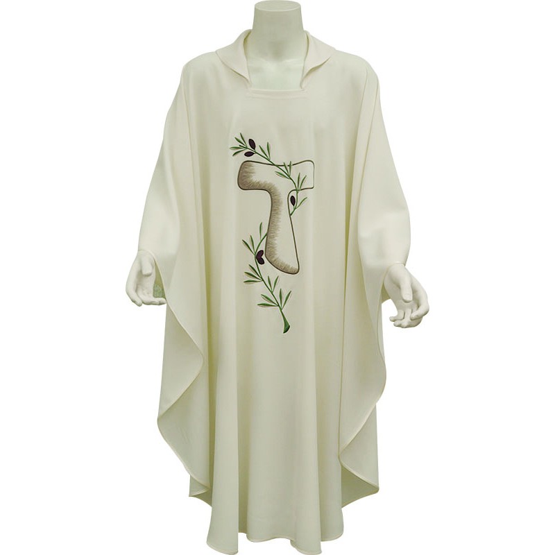 Casula ricamo croce Tau color avorio