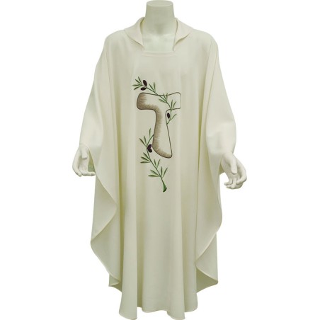 Casula ricamo croce Tau color avorio