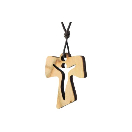 Ciondolo in ulivo Croce Tau cm. 3,2